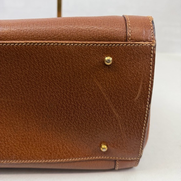 Gucci Vintage Large Bamboo Handle Leather Tote Bag Brown Diana Bag - Picture 9 of 15